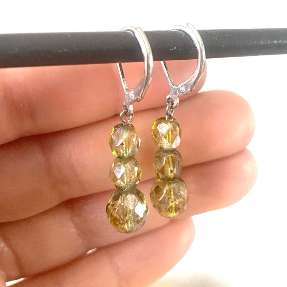 Touchstone Crystal LuLu Earrings - Golden Shadow - Drop/Dangle Swarovski